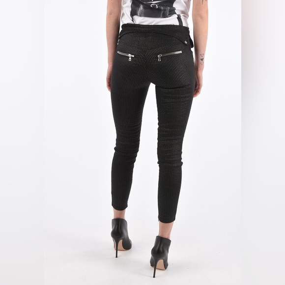 RTA SLIM FIT PINSTRIPE PANTS WITH ANKLE ZIP IN BLACK - Picture 3 of 11